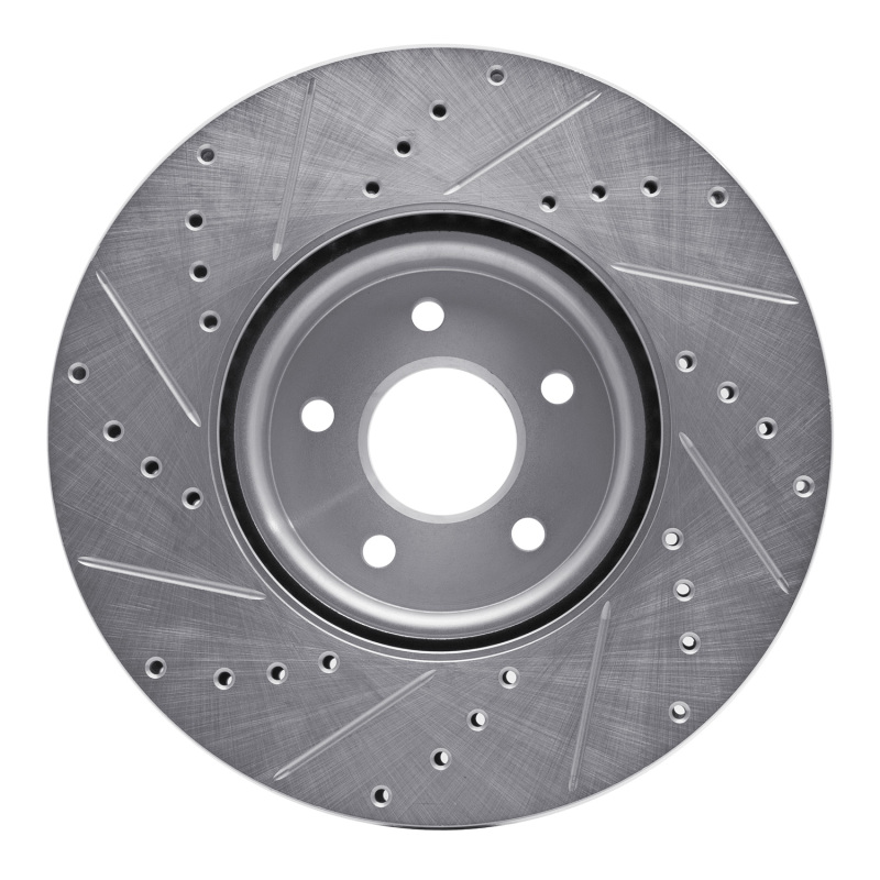 Ford Escape Brake Rotor (1) - Front Right - R1 Concepts - Drilled & Slotted - Silver - `04-`19